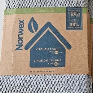 Norwex Blue and Gray Kitchen Towel with BacLock